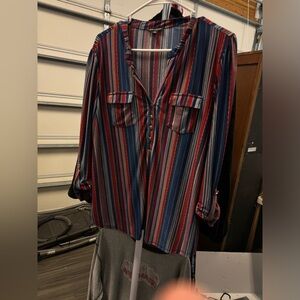 Ava and Grace size L thick silky type material blouse